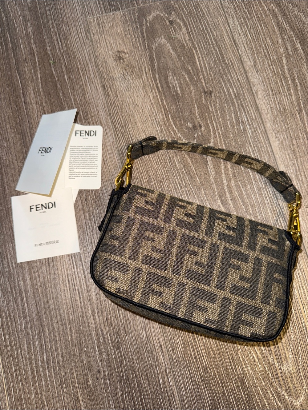 Fendi Baguette Mini Brown Mini Bag - Picture 3 of 4
